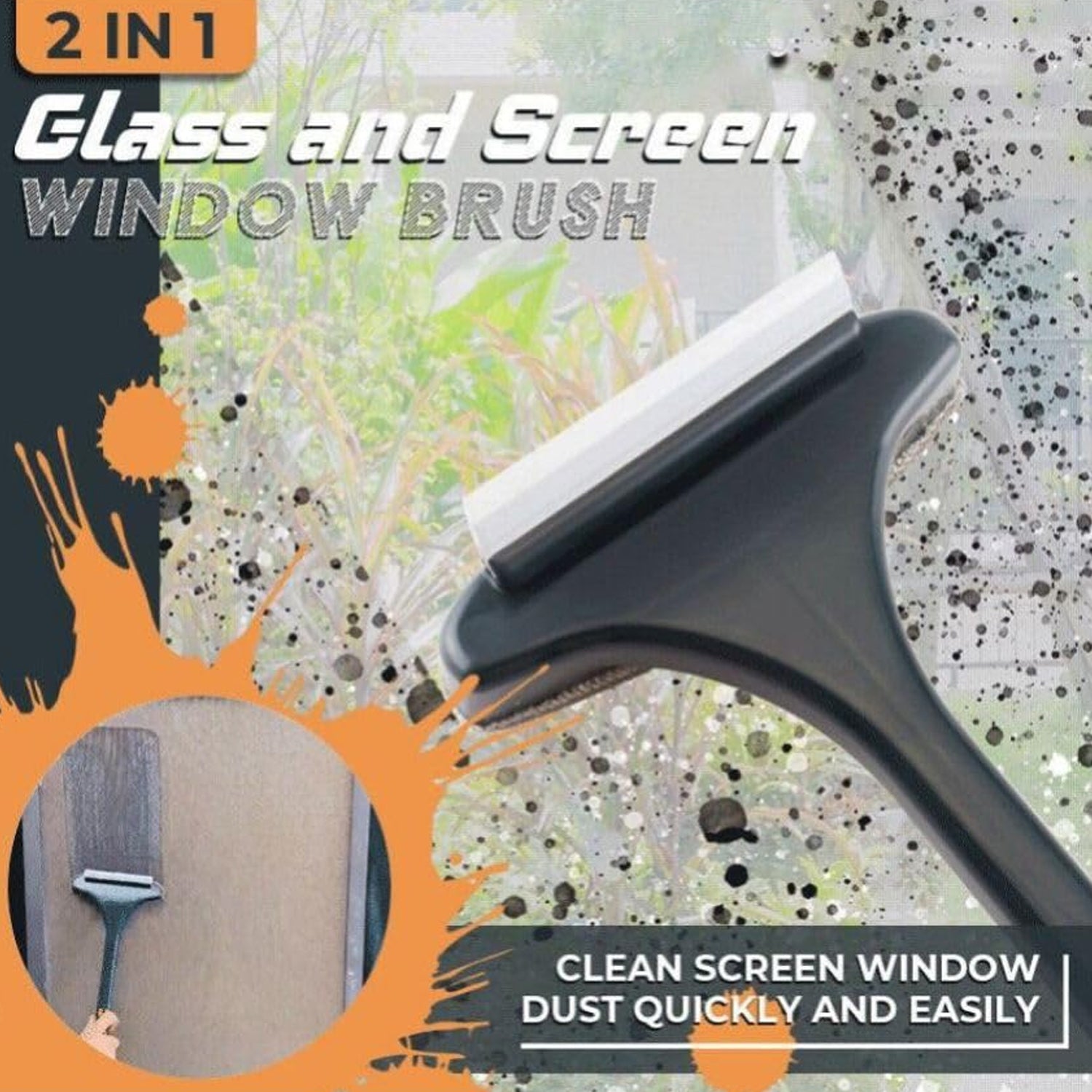Brush 2 In 1 Mesh Cleaning Brush  Wiper With Extended Handle Window Cleaning Brush Net Cleanermagic Window Cleaner Brush Window Mesh Cleaner (1 Pc) Brush 2 In 1 Mesh Cleaning Brush  Wiper With Extended Handle Window Cleaning Brush Net Cleanermagic Window Cleaner Brush Window Mesh Cleaner (1 Pc)